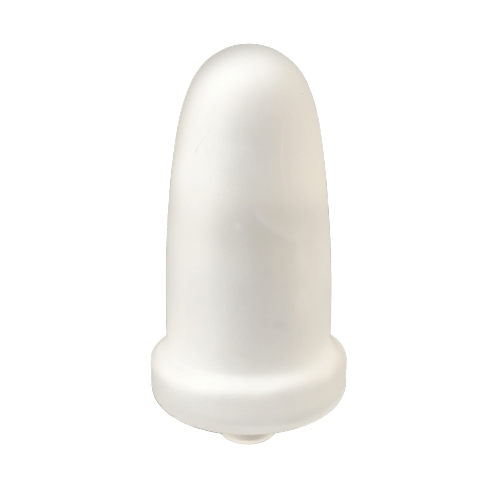 Cone shaped wall mounted shower dispenser in matte glass