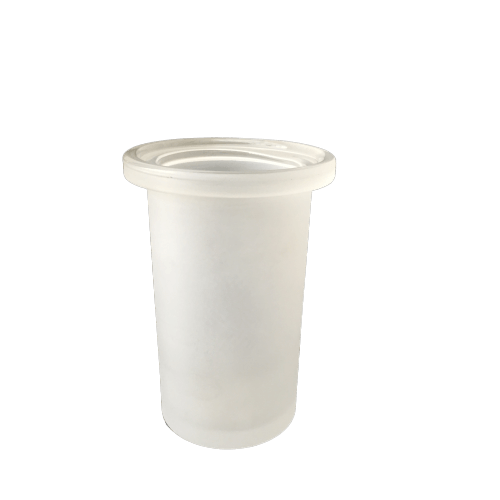 Decorative toilet brush holder made out of frosted glass