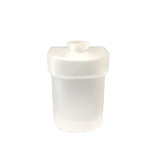 Laundry wall mounted soap dispenser bottle made out of satin glass