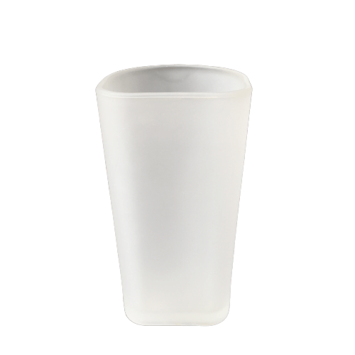 Stylish and unique toilet brush and holders made out of frosted glass