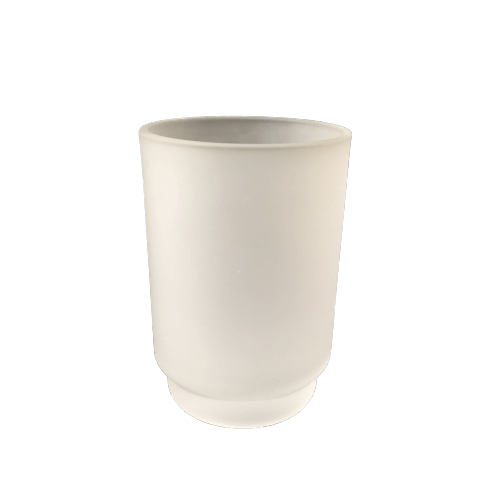 Decorative wall mounted frosted glass toothbrush cup 
