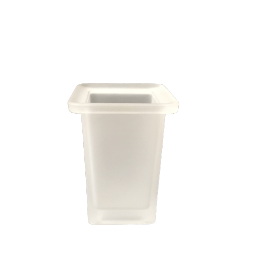 Designer wall mounted toothbrush holder in satin glass