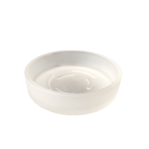 Round frosted glass soap tray for shower