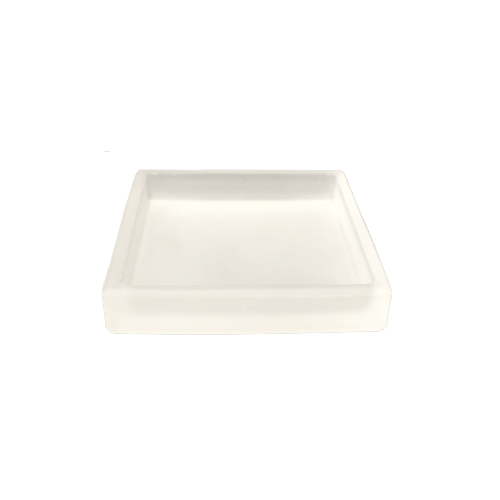 Satin finish small soap dish made out of glass