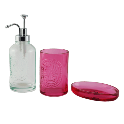 Customized washroom set with embossed pattern