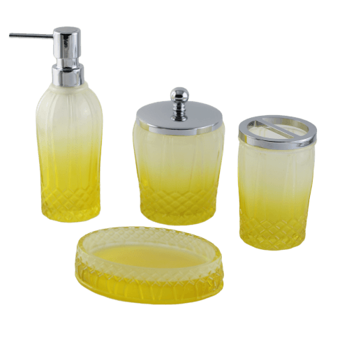 Pretty 4 piece gradient yellow bathroom set
