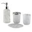Unique 4 piece cloudy white glass bathroom set