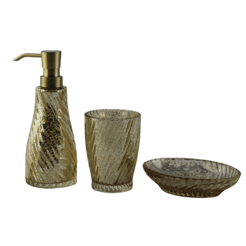 Vintage electroplated 3 piece bathroom accessory set