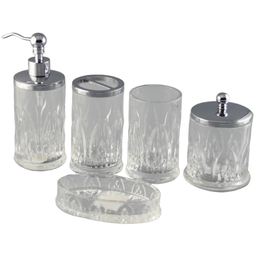 Western 5 piece fleur de lis pattern bathroom décor sets