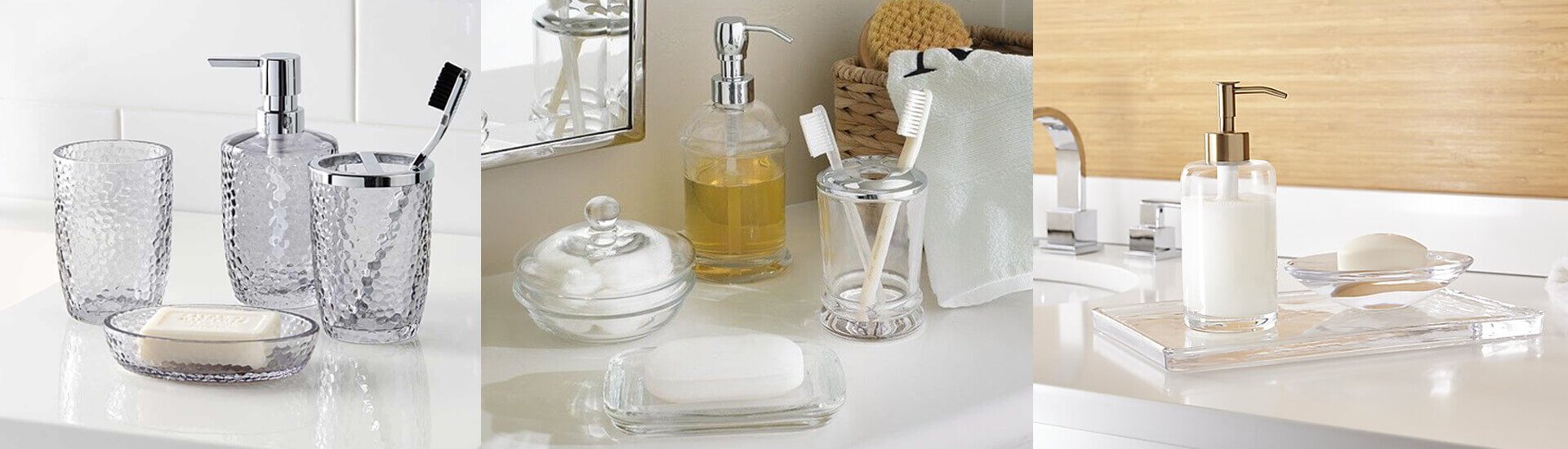 Custom glass bath accessory set - banner3